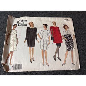 Vogue Sewing Pattern 2617 Misses Maternity Dress/Tunic/Skirt Loose-Fitting Styli